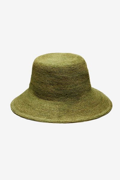 Wyeth Cassis  Raffia Crochet Bucket Hat