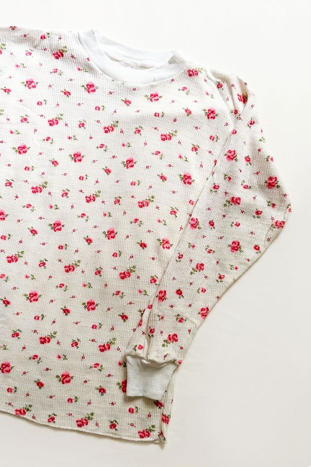 Vintage Floral Print Long Sleeve Thermal #1