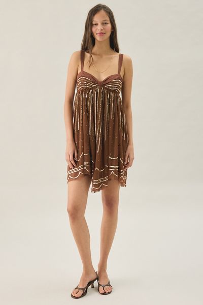 Kimchi Blue Sparkling & Swing Sequin Babydoll Mini Dress