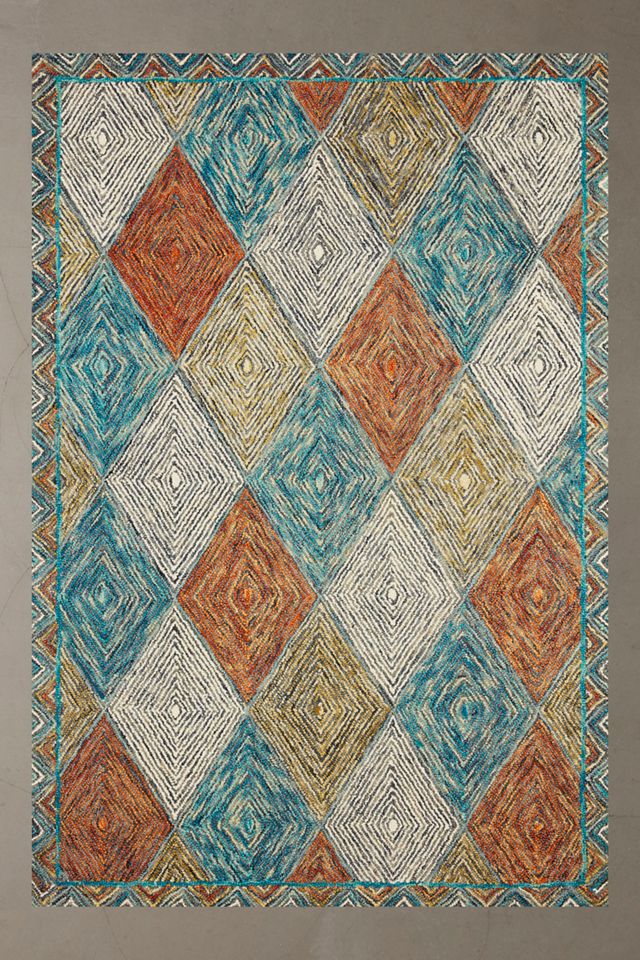 Kaine Diamond Hooked Wool Rug #2