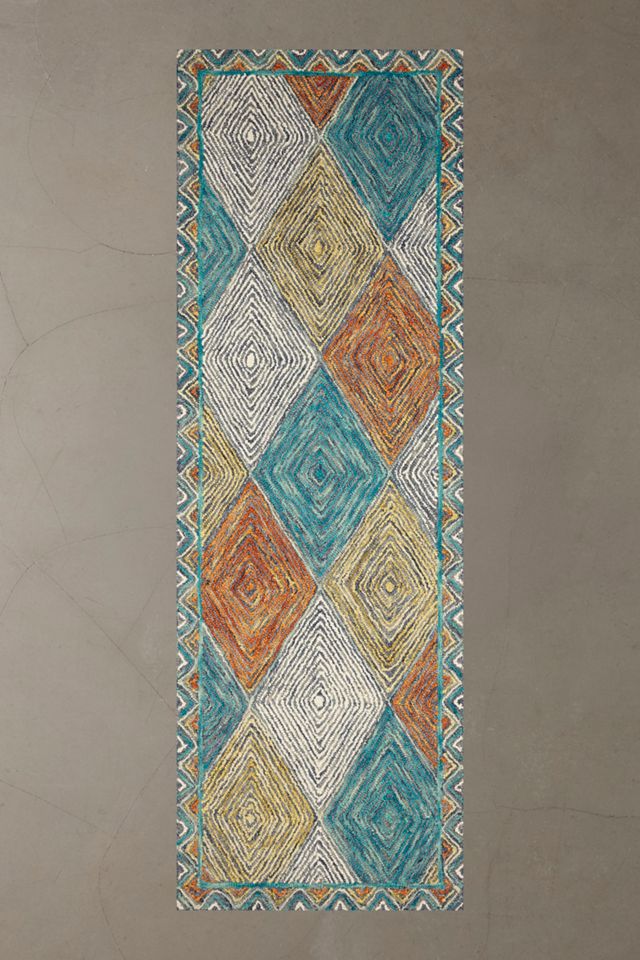 Kaine Diamond Hooked Wool Rug #3