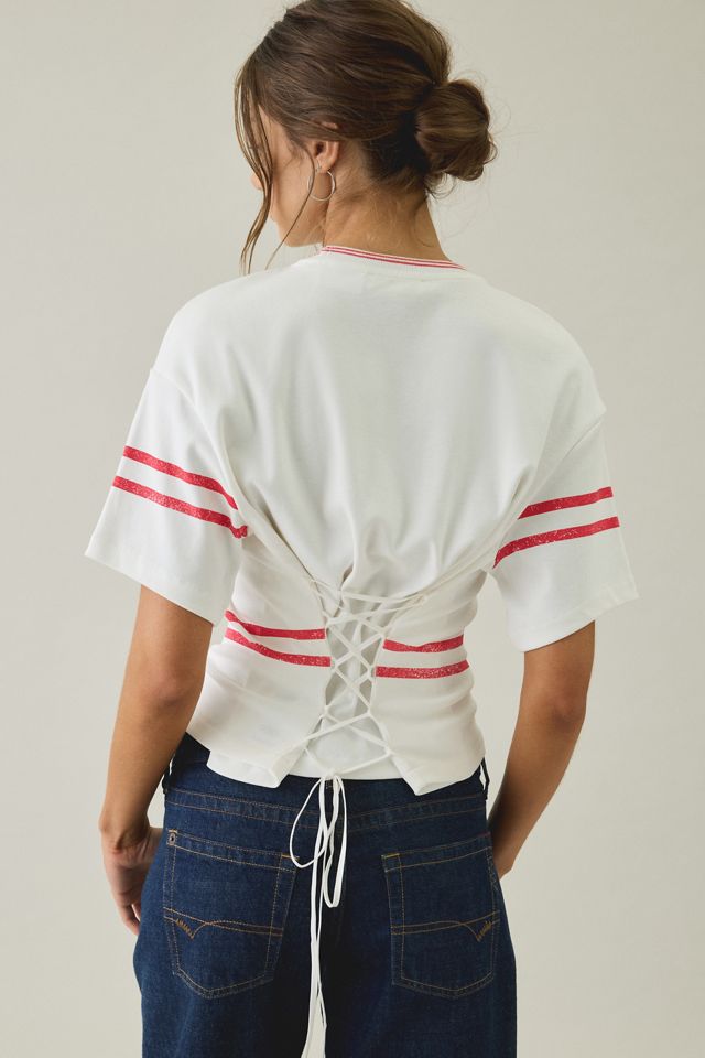 Off Season MLB Femme Lace-Up Back Tee #1