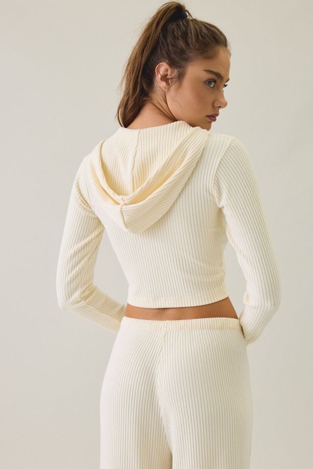 Puma Essentials Ribbed Zip-Up Cropped Hoodie Sweatshirt #3