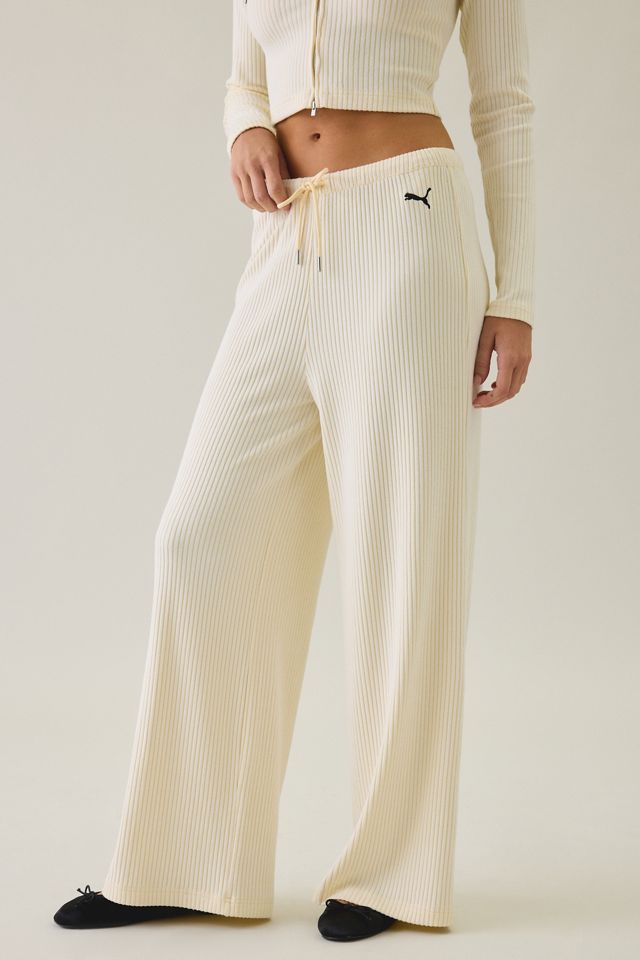 Puma Essentials Ribbed Wide Leg Sweatpants #1