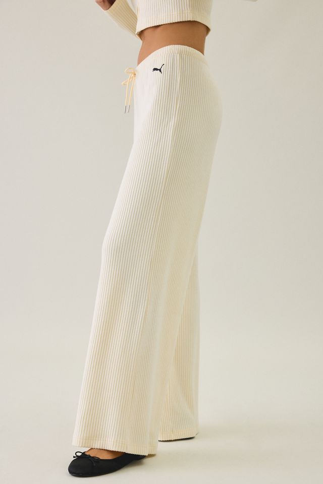 Puma Essentials Ribbed Wide Leg Sweatpants #3