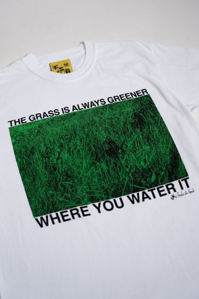 Feels So Good Grass Is Always Greener Tee in White, Men's at Urban Outfitters