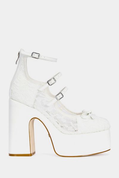 Azalea Wang Sprout Sheer Lace Platform Pump