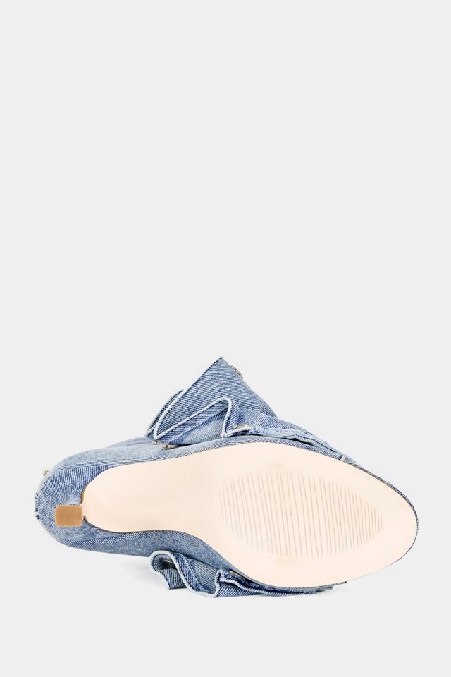 Azalea Wang Birdsong Peep Toe Stiletto Denim Bootie #3
