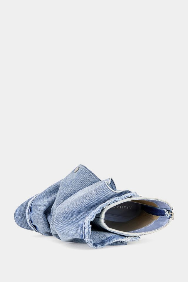 Azalea Wang Birdsong Peep Toe Stiletto Denim Bootie #4