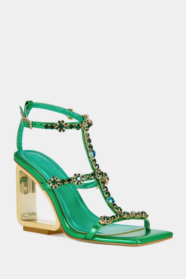 Azalea Wang Schantelle Jeweled Wedge Sandal #1