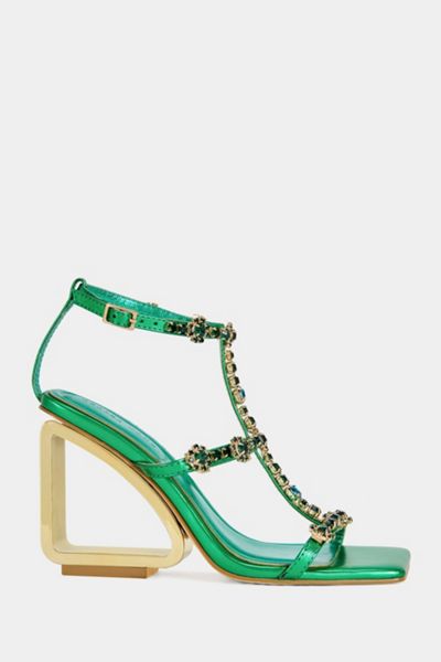 Azalea Wang Schantelle Jeweled Wedge Sandal