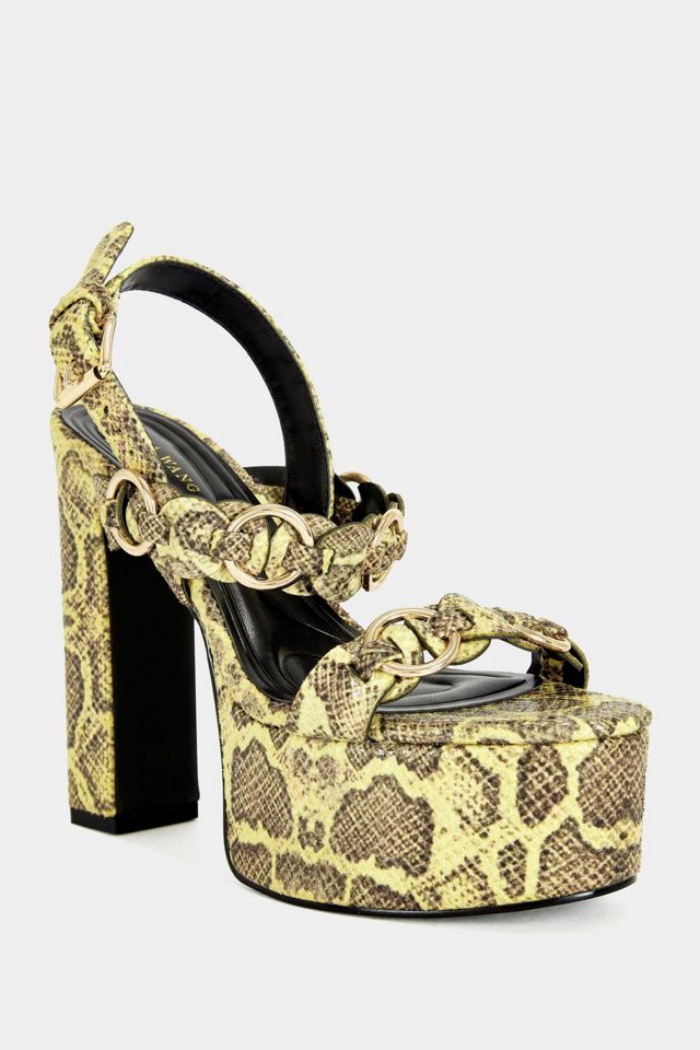 Azalea Wang Tarynn Snake Print Block Platform Heel #1