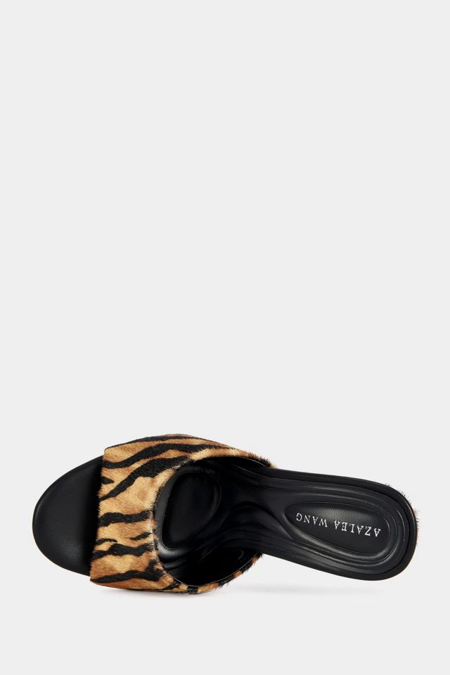 Azalea Wang Vasa Tiger Print Wedge Sandal #3