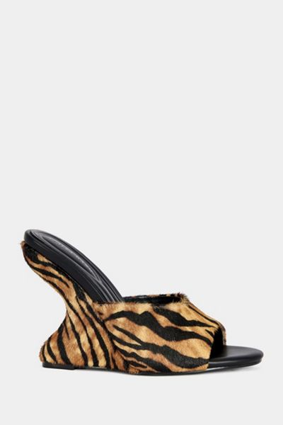 Azalea Wang Vasa Tiger Print Wedge Sandal
