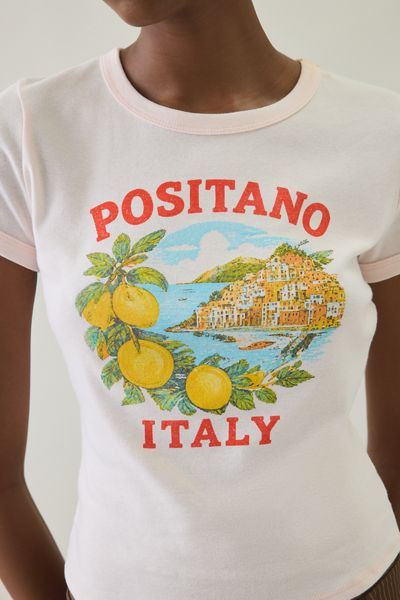 Positano Graphic Cotton Slim Tee