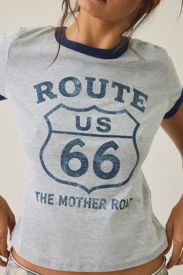 Route 66 Graphic Slim Ringer Tee #3