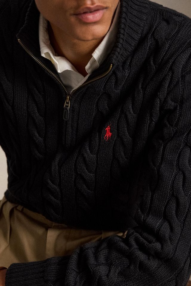 Polo Ralph Lauren Cable Knit Cotton Half-Zip Sweater #1