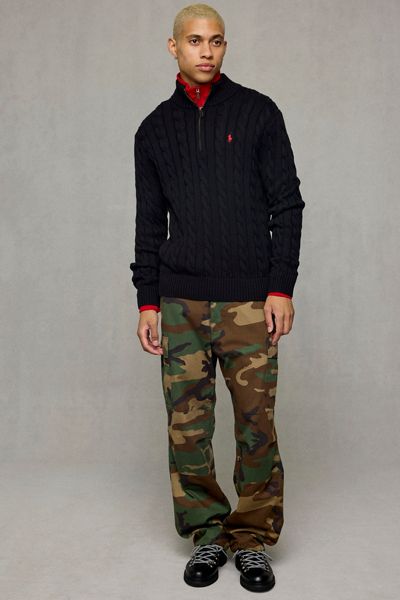 Polo Ralph Lauren Cable Knit Cotton Half-Zip Sweater