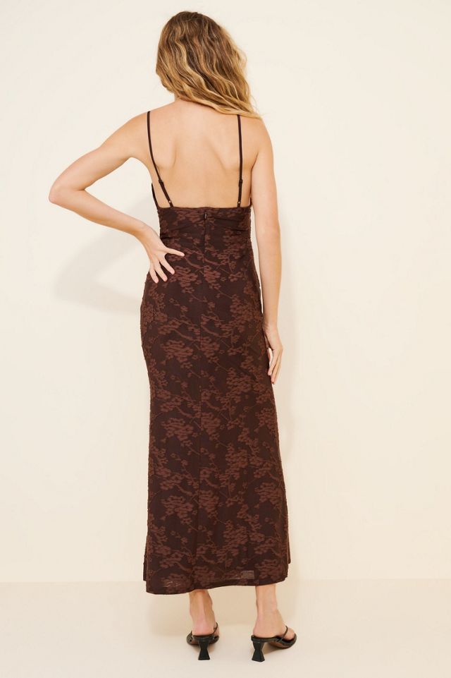 Rare London Textured Tie-Front Flower Maxi Dress #1