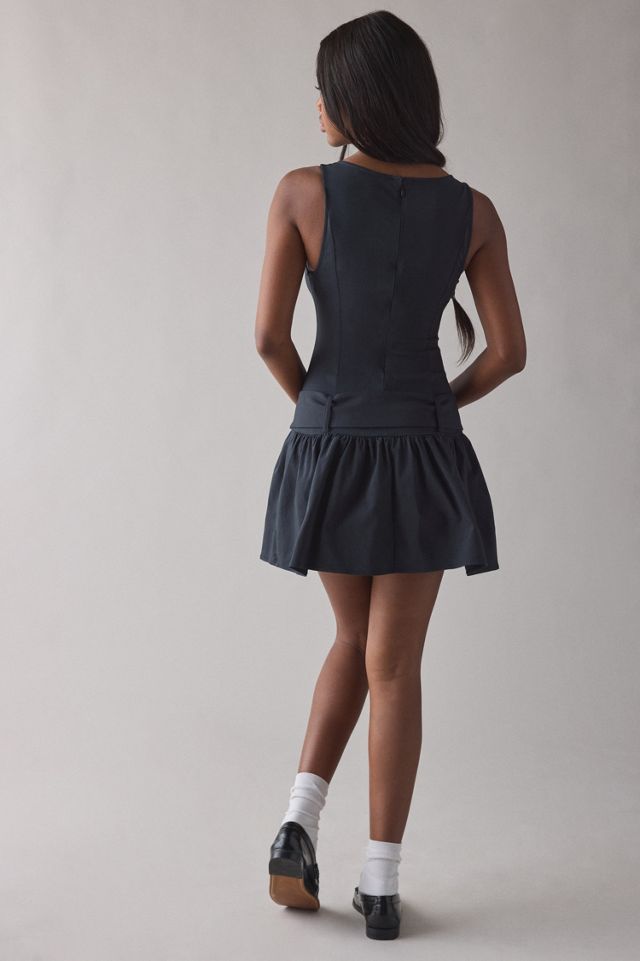 Mod-Ern Wide Belted Drop Waist Mini Dress #1