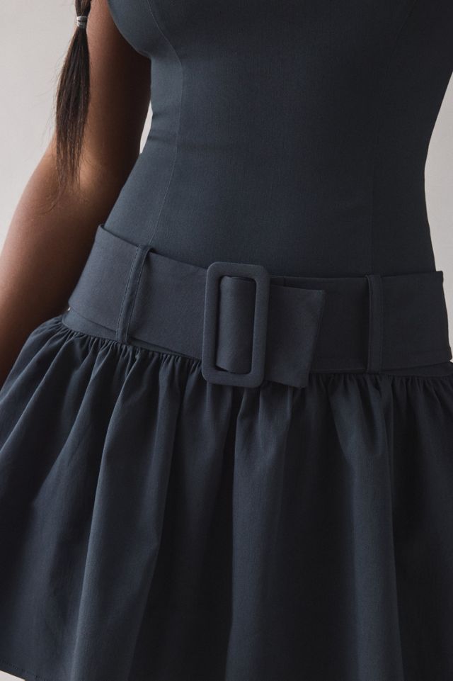Mod-Ern Wide Belted Drop Waist Mini Dress #2