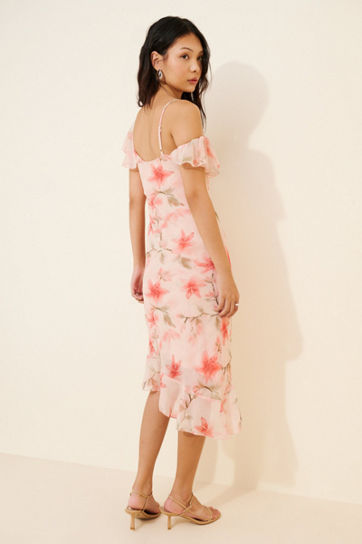 Kiss The Sky 90s Carrie Frilly Print Dress