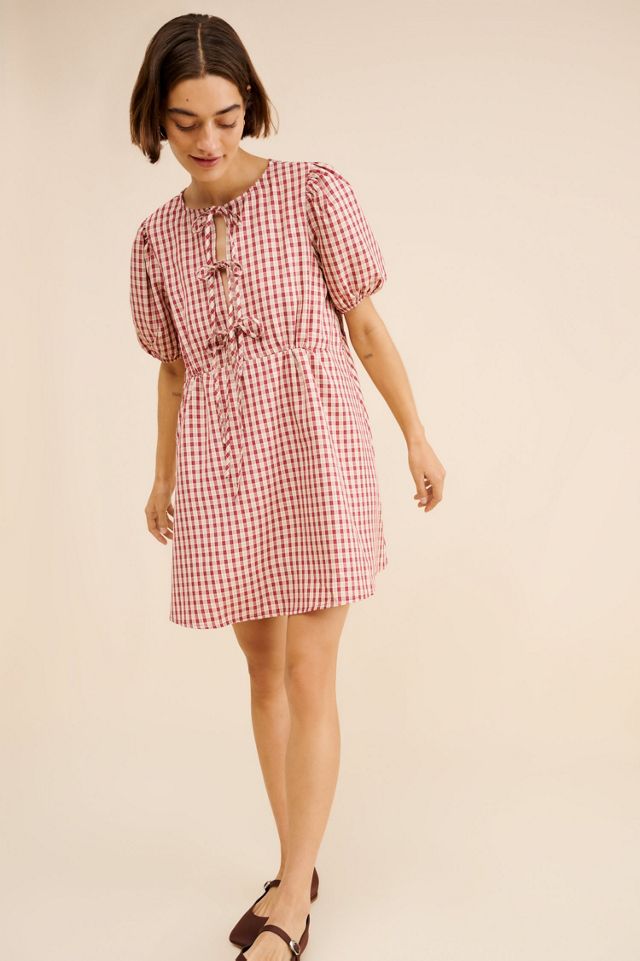 Glamorous Plaid Tie Mini Dress #3