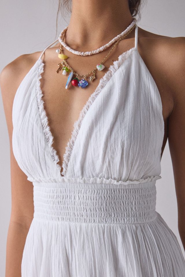 Phoebe Cotton Open-Back Halter Mini Dress #2