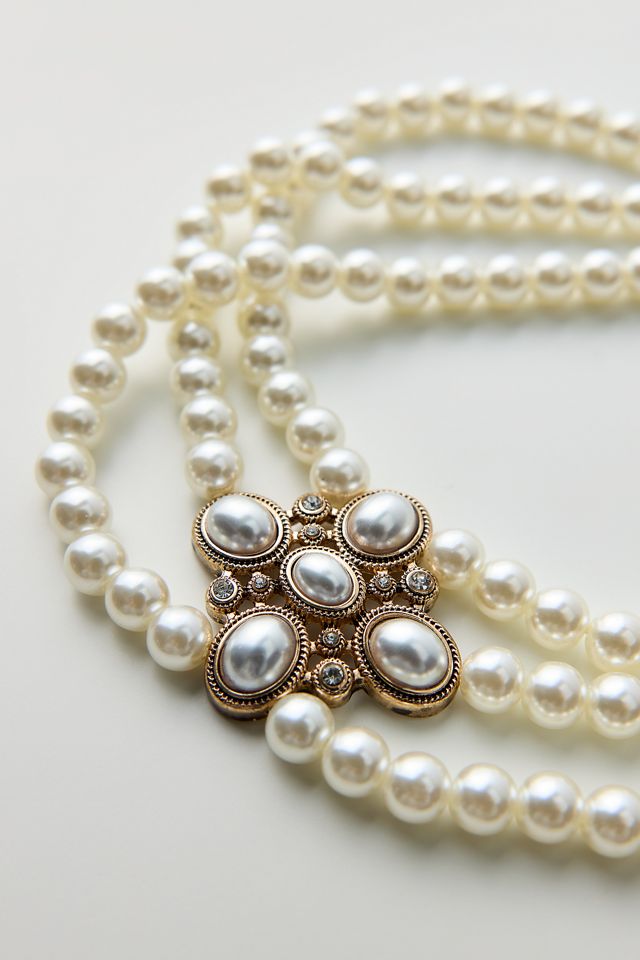 Danielle Multi-Strand Pearl Choker Necklace #1