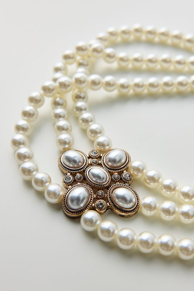 Danielle Multi-Strand Pearl Choker Necklace #2