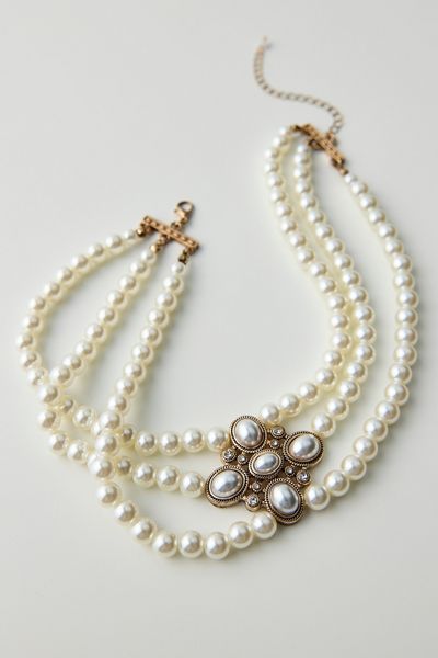 Danielle Multi-Strand Pearl Choker Necklace