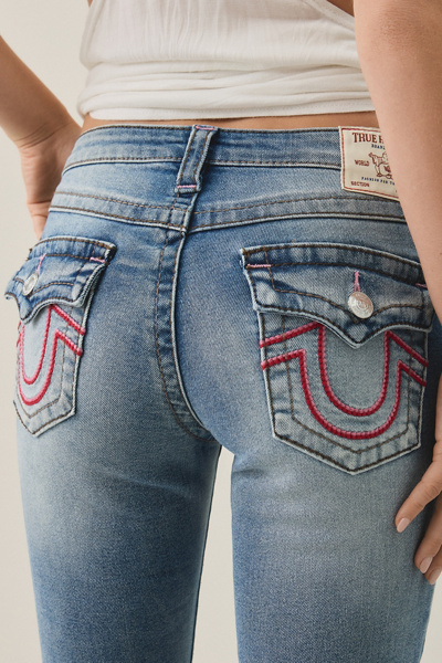 True Religion Becca Big T Flap Pocket Low-Rise Bootcut Jeans