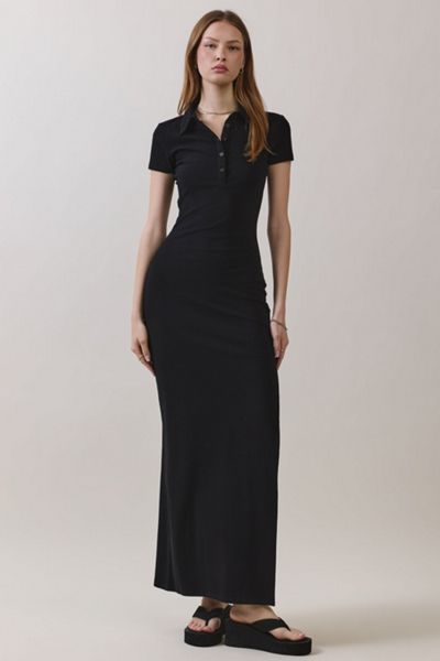 Personal Code Jenn Short Sleeve Collar Maxi Dress