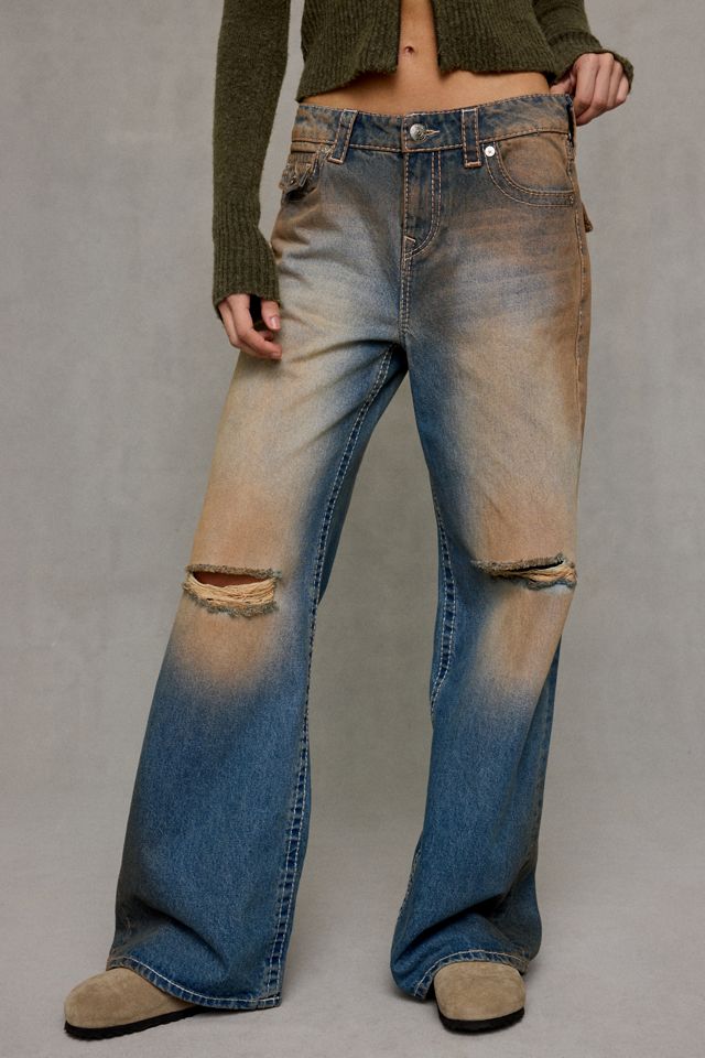 True Religion Bobbi Destroyed Big T Flap Baggy Jeans #1