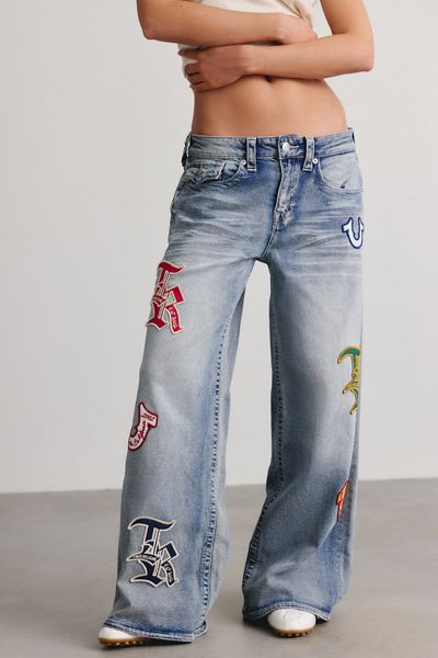 True Religion Jessie Patched Flap Super Baggy Jeans