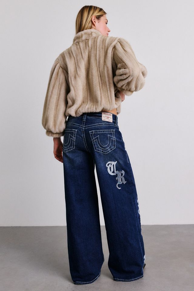 True Religion Jessie Applique Big T Super Baggy Jeans #3