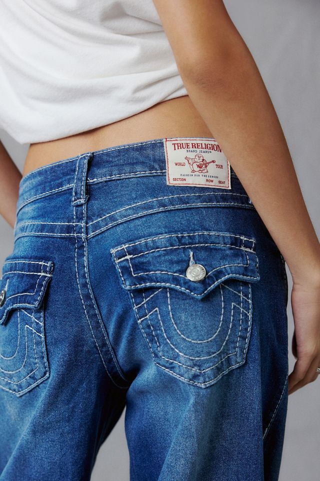 True Religion Bailey Western Studded Big T Flap Mid-Rise Barrel Jeans #2