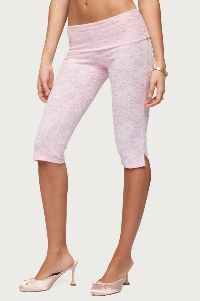 Edikted Talisa Foldover Lace Capri Leggings #2