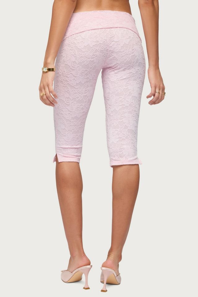 Edikted Talisa Foldover Lace Capri Leggings #4