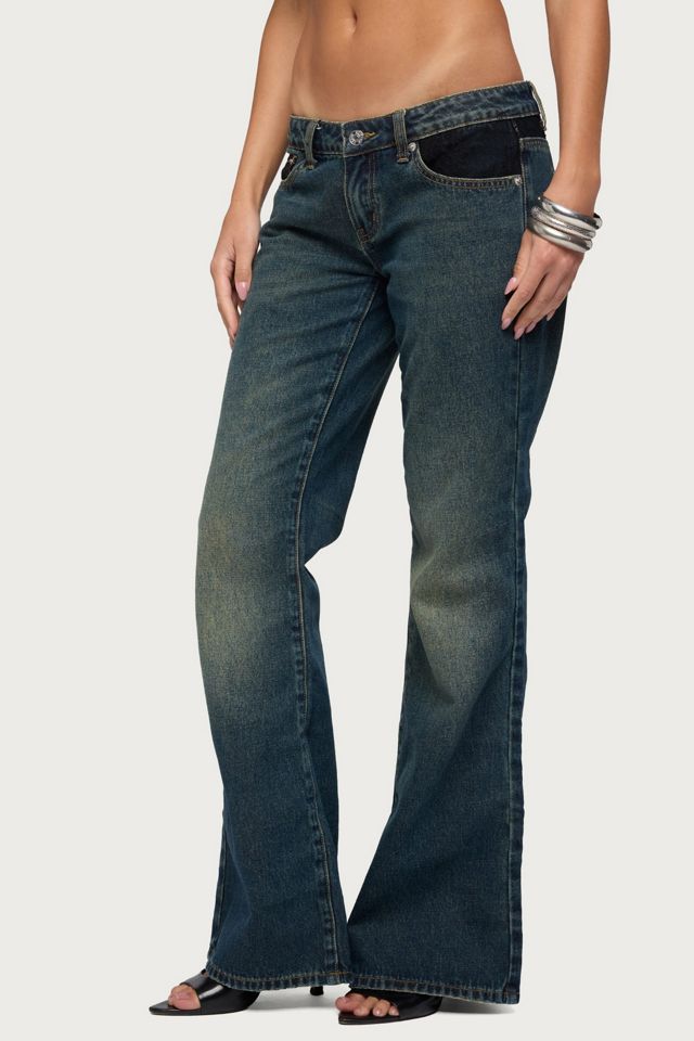 Edikted Tatem Lacey Low Rise Flared Jeans #2