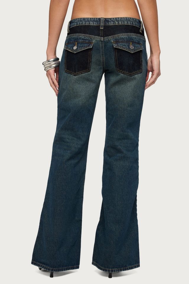 Edikted Tatem Lacey Low Rise Flared Jeans #4