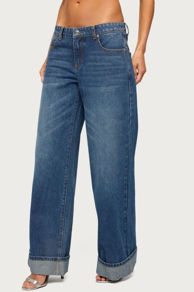 Edikted Gatz Cuffed Low Rise Wide Leg Jeans #2