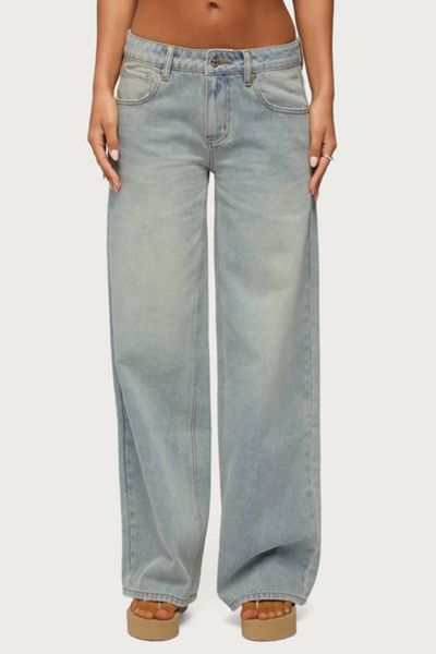 Edikted Quintie Mid Rise Straight Leg Jeans