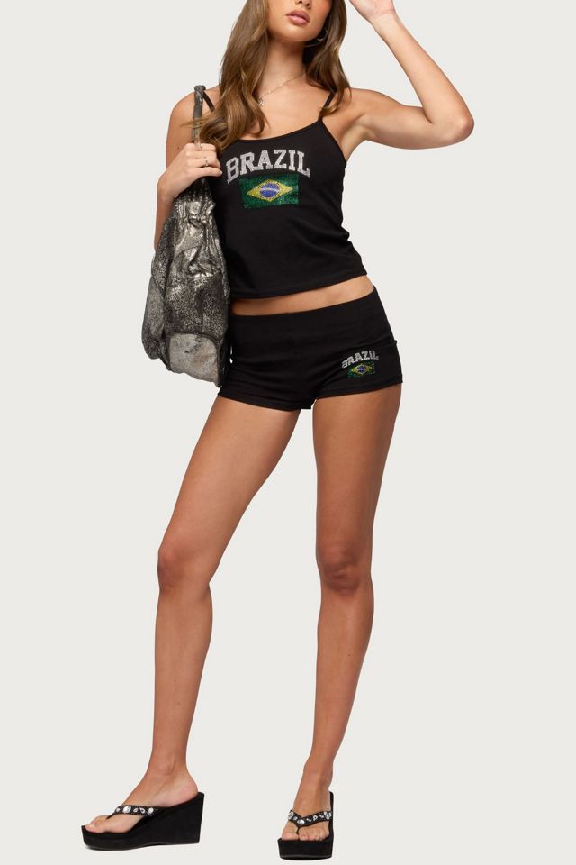 Edikted Brazil Rhinestone Low Rise Shorts #4