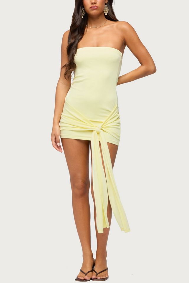 Edikted Sonie Tie Waist Strapless Mini Dress #3