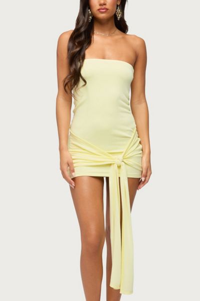 Edikted Sonie Tie Waist Strapless Mini Dress