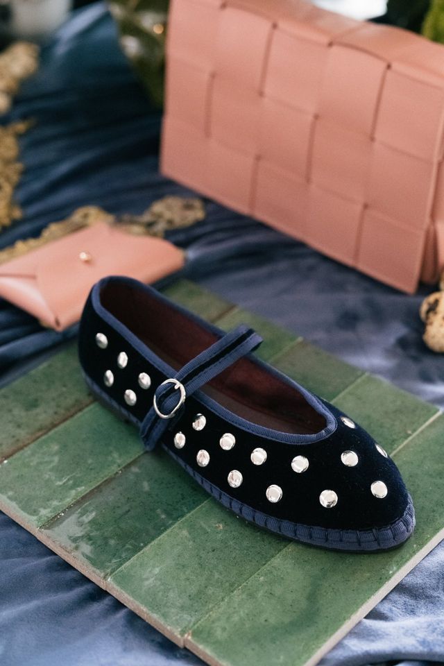 Flabelus Mae Silver Studded Mary Janes #1