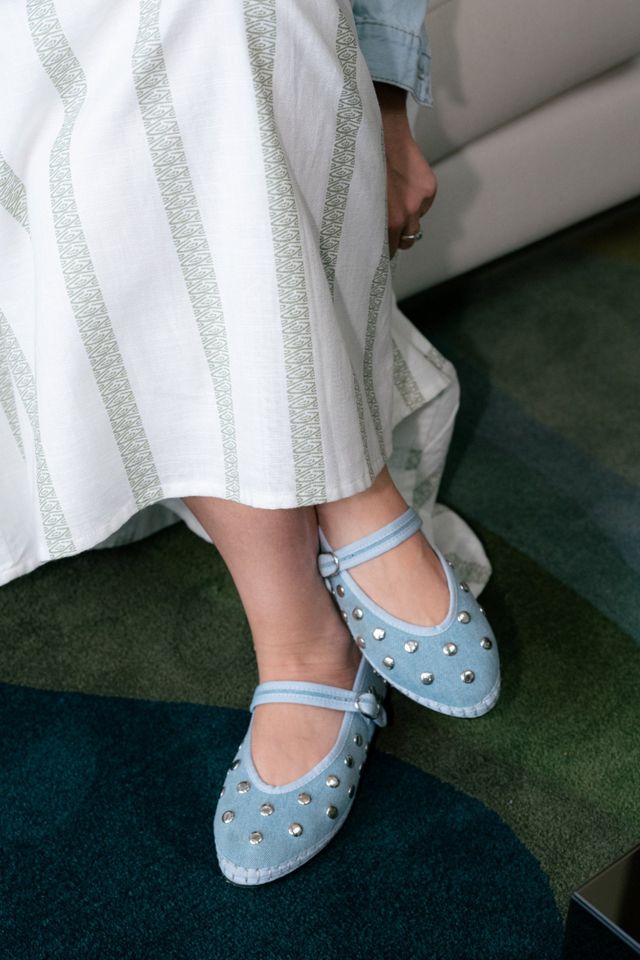 Flabelus Denim Silver Studded Mary Janes #2