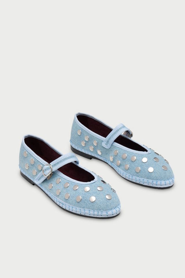 Flabelus Denim Silver Studded Mary Janes #3