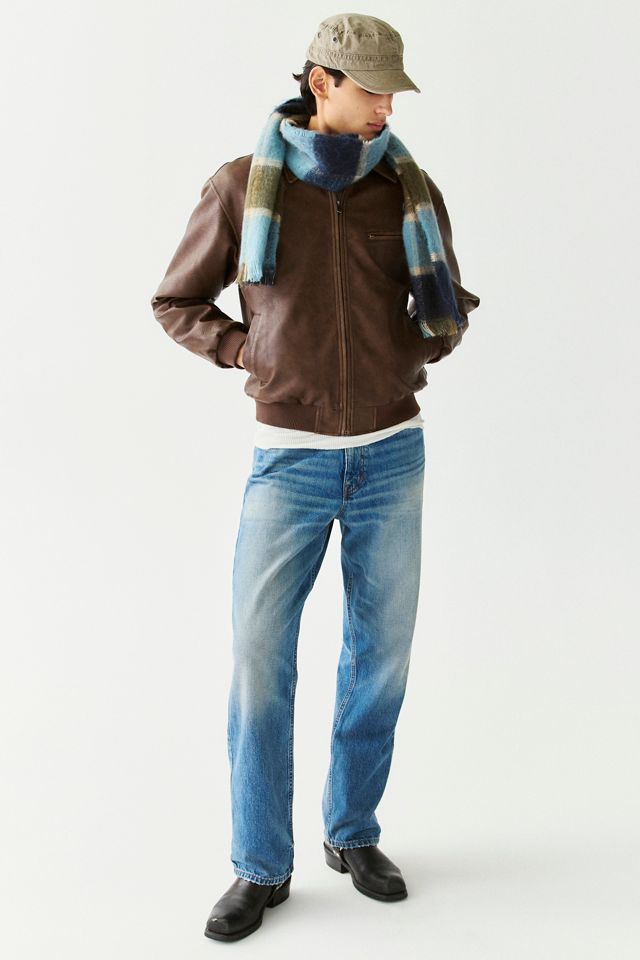 BDG Faux Leather Bomber Jacket #1